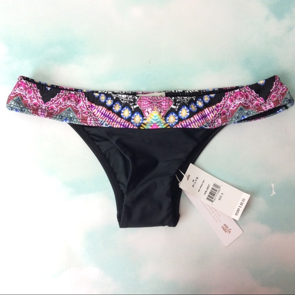 New PilyQ Hindi Banded Teeny Bikini Bottoms Small - Picture 4 of 8
